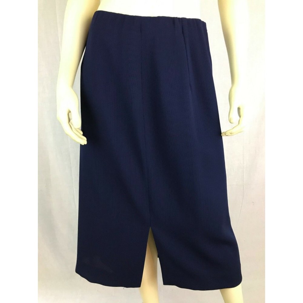 Alex Garfield Skirt 10 New $168 Navy Triacetate Po